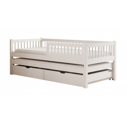 Dětská postel 200 x 90 Orio s matrací Bílá+Bílá