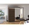 Posuvná skříň se zrcadlem a LED osvětlením VIKI 180 Choco+Choco