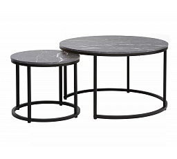 Konferenční stůl DION - sada, efekt černého mramoru/Černá