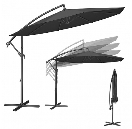 Zahradní slunečník, šedý, kov, ASL-E1116 GREY