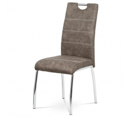 Jídelní židle, hnědá, látka vintage, HC-486 BR3