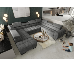 Rohová sedací souprava ASPEN MAX I 265x350x225 cm - šedá , pravá