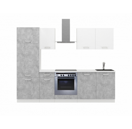 Kuchyňská linka TONI 260 cm, Bellato/Bílá