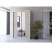 Šatní skříň se zrcadlem NOEMI 01, Bílá/Dub Sonoma