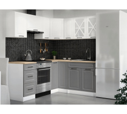 Rohová kuchyňská linka Astra bílá/popel MAT