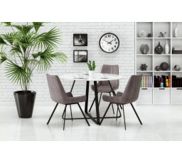 Jídelní stůl LOOPER, černý/bílý