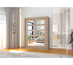 Posuvná skříň se zrcadlem MURANI 150 Truffle+Truffle