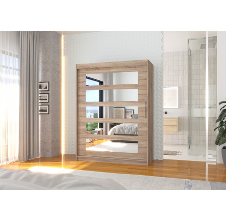 Posuvná skříň se zrcadlem MURANI 150 Truffle+Truffle Posuvná skříň se zrcadlem MURANI 150 Truffle+Truffle