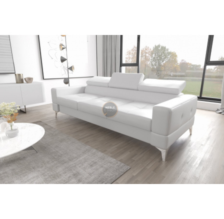 Sofa TOSCANIA III 250 cm přírodní kůže - bílá kůže