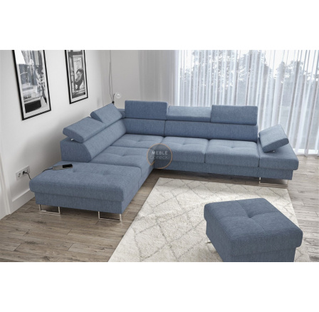 Rohová sedací souprava GALAXY s funkcí spaní 225x280 - volitelný odstín , levá