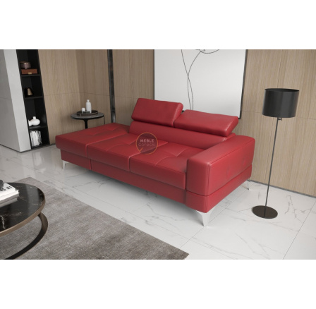 Sofa TOSCANIA II lenoška 205 cm přírodní kůže - červená kůže, levá strana