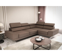 Rohová sedací souprava MILANO II přírodní kůže - Hnědá kůže, pravá