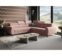 Rohová sedací souprava PORTO MAX 255X255 cm - pravá, růžová