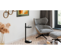 Pomocný stolek Claro kulatý průměr 30 cm - různé barvy na výběr - černá MiniPearl, černá Matná