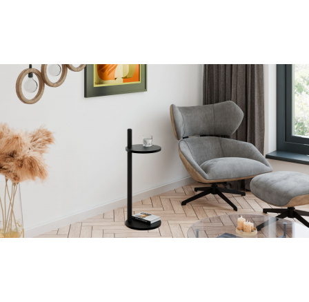 Pomocný stolek Claro kulatý průměr 30 cm - různé barvy na výběr - černá MiniPearl, černá Matná