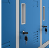 Kovová bezpečnostní šatní skříňka šedo-modrá: ROBERT 1360 x 1720 x 450 mm