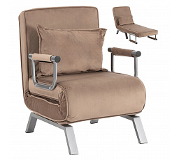 Rozkládací křeslo BART Béžové Sametové