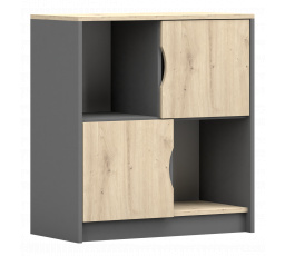 Komoda - JOY II 01, Šedá/Dub Artisan