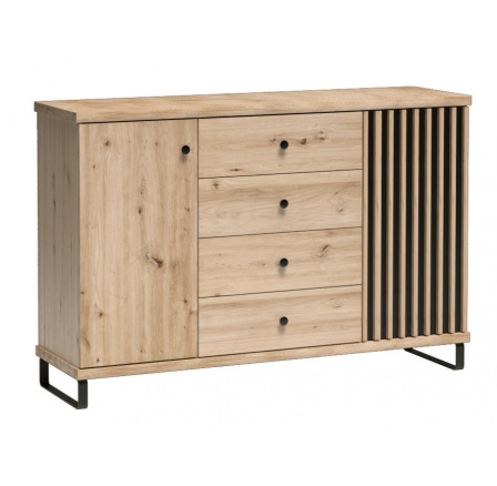 Komoda CALI C-4, Artisan/Černý mat