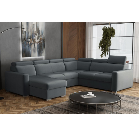 Sedací souprava Petrit U levá Paros tmavě šedá