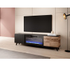 Tv komoda RANDOM RTV-K RTV 180 cm s krbem, dub wotan/černý