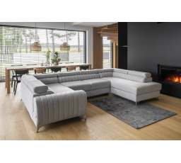 Rohová sedací souprava ve tvaru U LOUIS, Borneo 4 Pravá