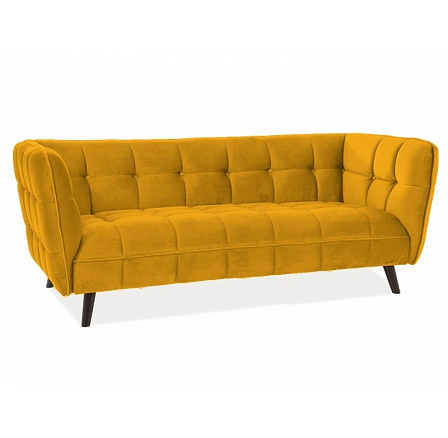 Pohovka CASTELLO 3 Velvet, curry Bluvel 68/wenge