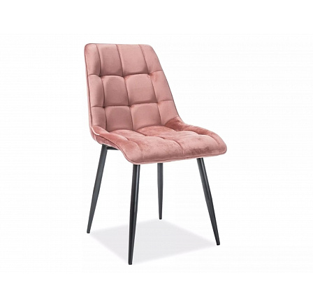 Jídelní židle CHIC VELVET, starorůžový Bluvel 52/černá