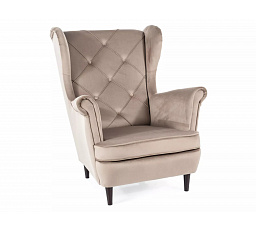 Křeslo LADY VELVET, Béžový Bluvel 40/Wenge