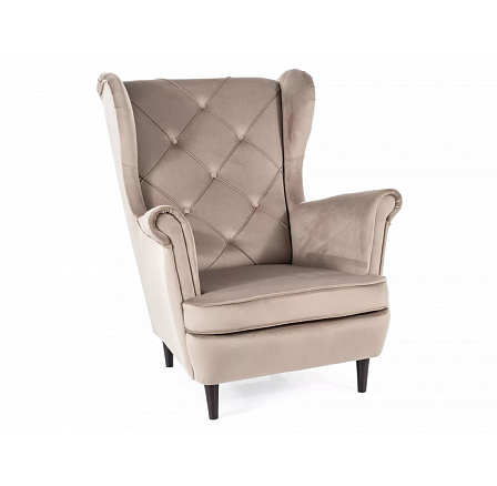 Křeslo LADY VELVET, Béžový Bluvel 40/Wenge Křeslo LADY VELVET, Béžový Bluvel 40/Wenge