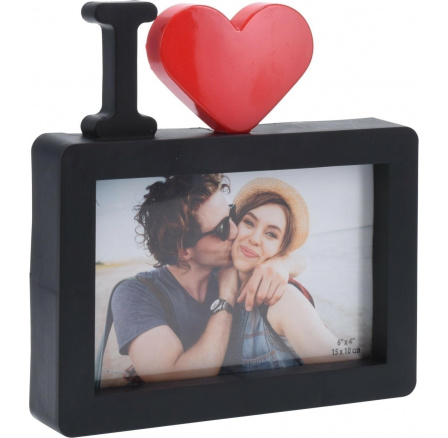 Rámeček na fotografie I love černý 10x15cm