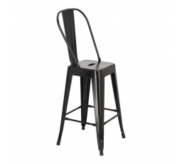 Barová židle Paris Back 66 cm černá inspirovaná Tolix