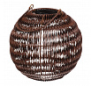Lucerna - umělý ratan, kulatá, LED osvětl., vel. L, tmavě hnědá