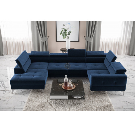 Rohová sedací souprava TOSCANIA MAX I 170x350x185 cm - modrá , pravá