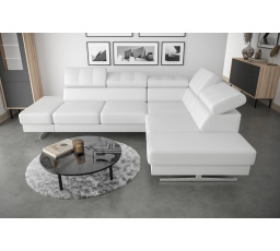Rohová sedací souprava EMPORIO 225X300 - pravá, Eko kůže bílá