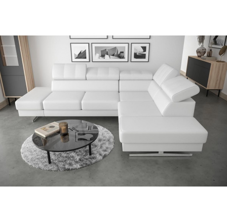 Rohová sedací souprava EMPORIO 225X300 - pravá, Eko kůže bílá