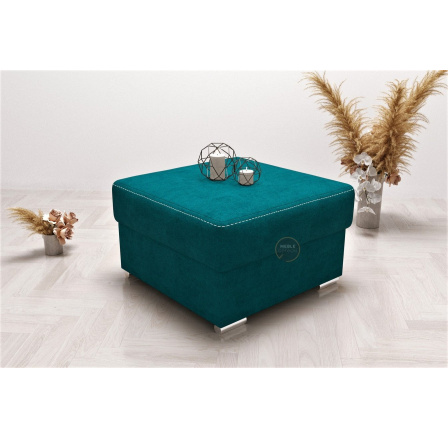 Taburet s uložným prostorem 70×70 - tyrkysová Taburet s uložným prostorem 70×70 - tyrkysová