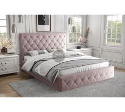 Postel ROMA - 200x200, Kovová na plynových zvedácích, růžová