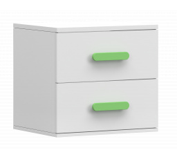 Noční stolek SMYK I - 22, Bílá Mat/Zelená