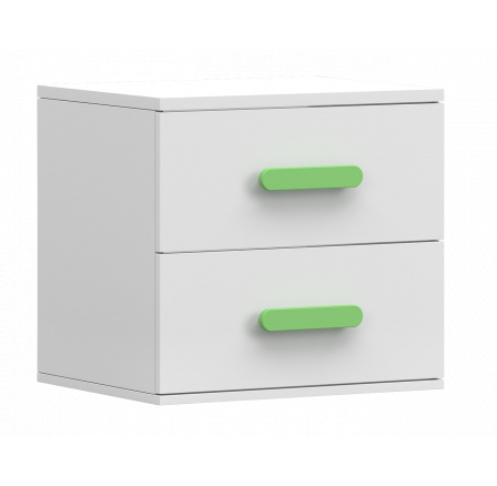 Noční stolek SMYK I - 22, Bílá Mat/Zelená