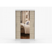 Šatní skříň se zrcadlem NOEMI 01, Bílá/Dub Sonoma