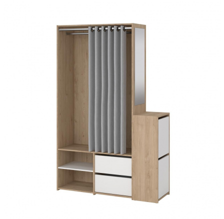 Šatní skříň HARMONY 173, Jackson hickory/Bílá/Šedá