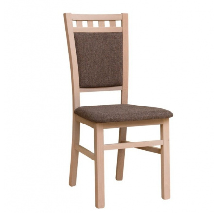 Jídelní židle DENIS new, dřevo bukové moření DUB SONOMA(bardolino)/ látka ČOKOLÁDOVÁ SS07