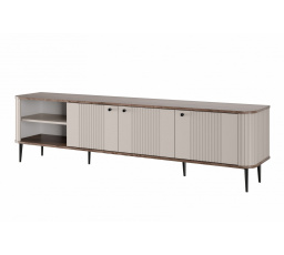 TV komoda Vesper 3D, kašmír / ořech / černé nohy