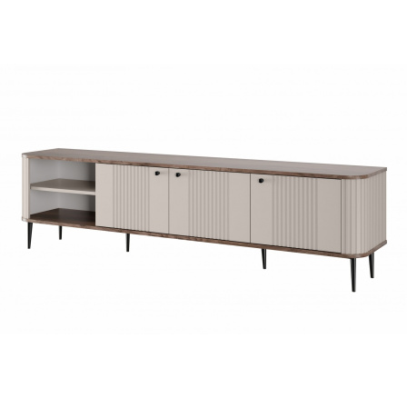 TV komoda Vesper 3D, kašmír / ořech / černé nohy TV komoda Vesper 3D, kašmír / ořech / černé nohy