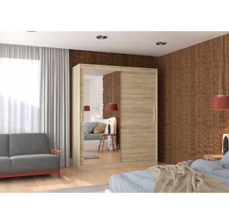 Posuvná skříň se zrcadlem TOM 180 Sonoma+Sonoma