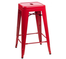 Barová židle Paris 66 cm červená inspirovaná Tolixem
