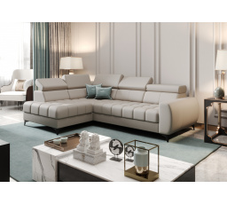 Rohová sedací souprava PORTO MINI přírodní kůže 170x255 cm - šedá kůže , levá