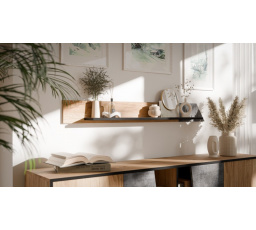 Police OVO, beton tmavý/ old dub