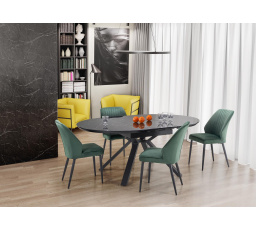 Jídelní stůl VERTIGO, efekt černého mramoru/černá